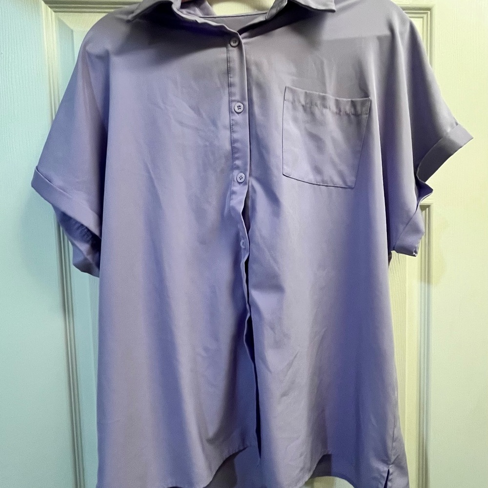 Purple Casual Button Down Shirt